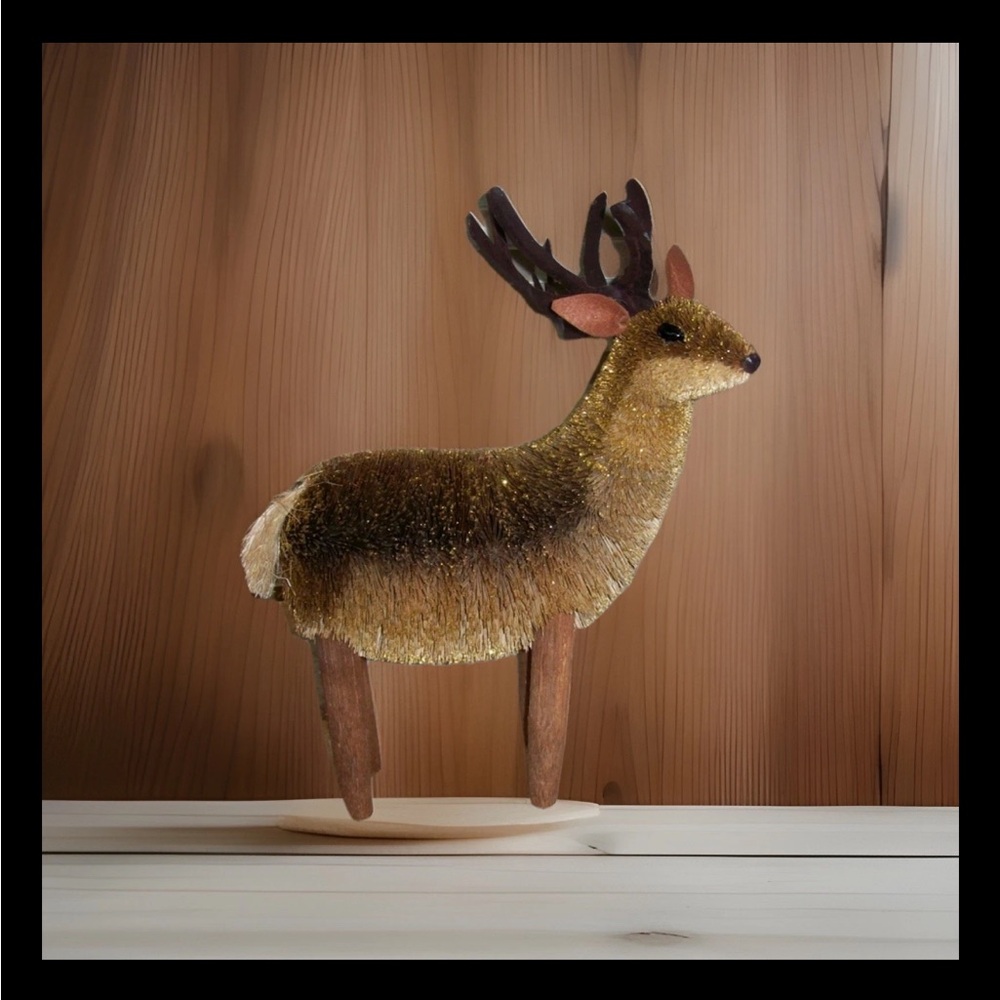 Martha Stewart hanging Christmas Deer Sisal 14”x 10” NEW